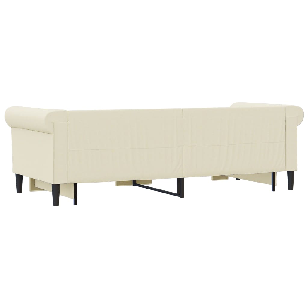 vidaXL Pat de zi cu extensie și sertare crem 90x200 cm piele ecologică vidaXL Pat de zi cu extensie și sertare crem 90x200 cm piele ecologică