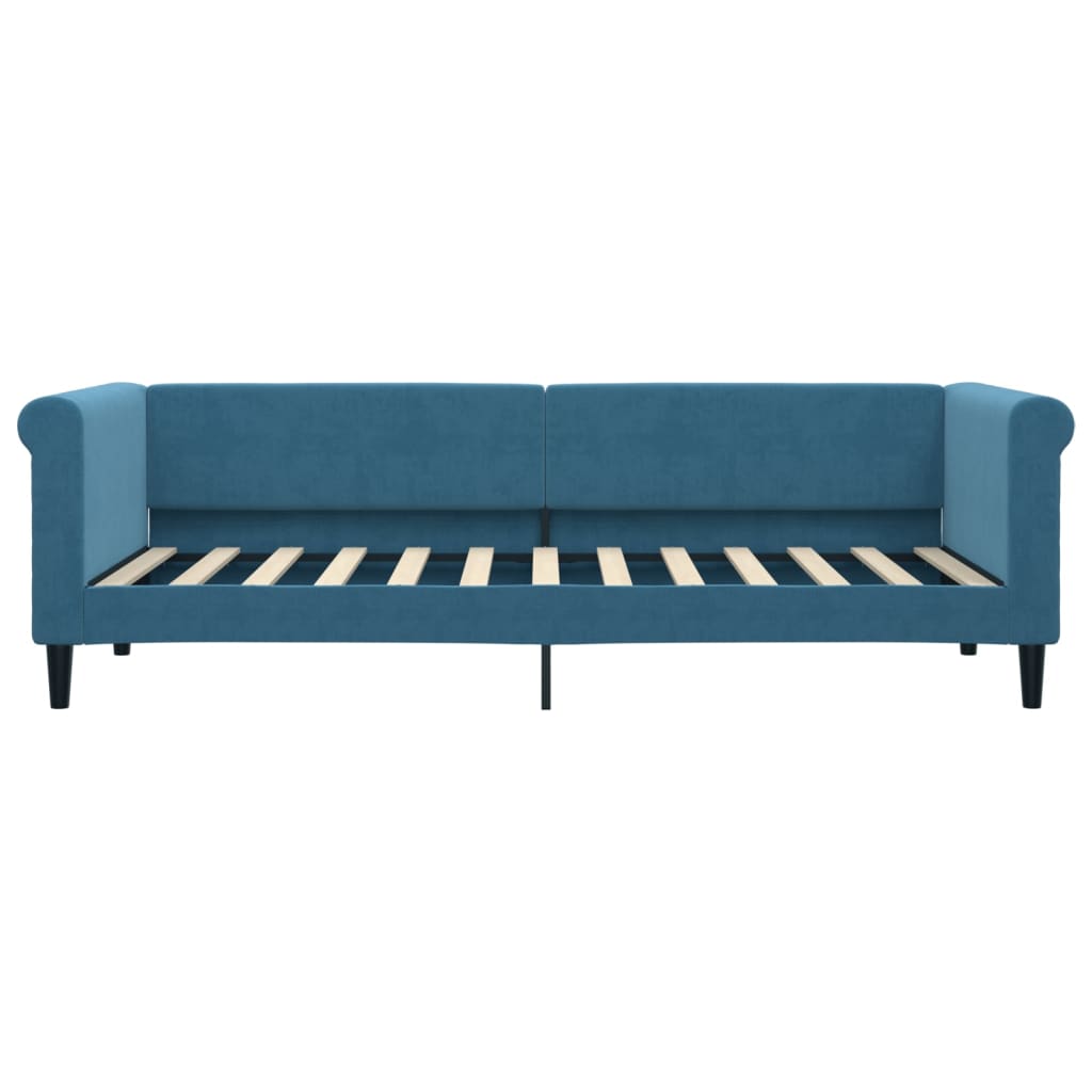 vidaXL Pat de zi cu saltea, albastru, 80x200 cm, catifea vidaXL Pat de zi cu saltea, albastru, 80x200 cm, catifea