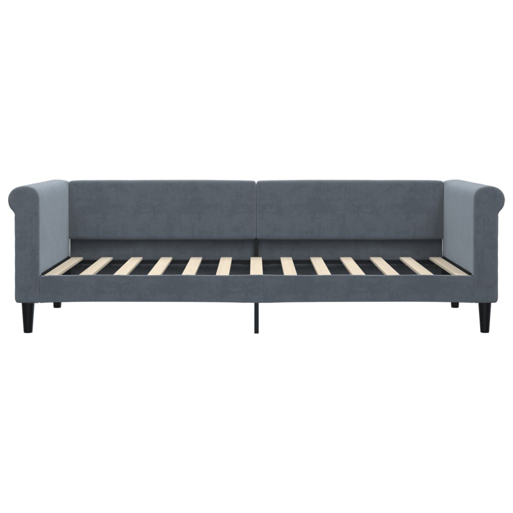 vidaXL Pat de zi cu saltea, gri închis, 80x200 cm, catifea