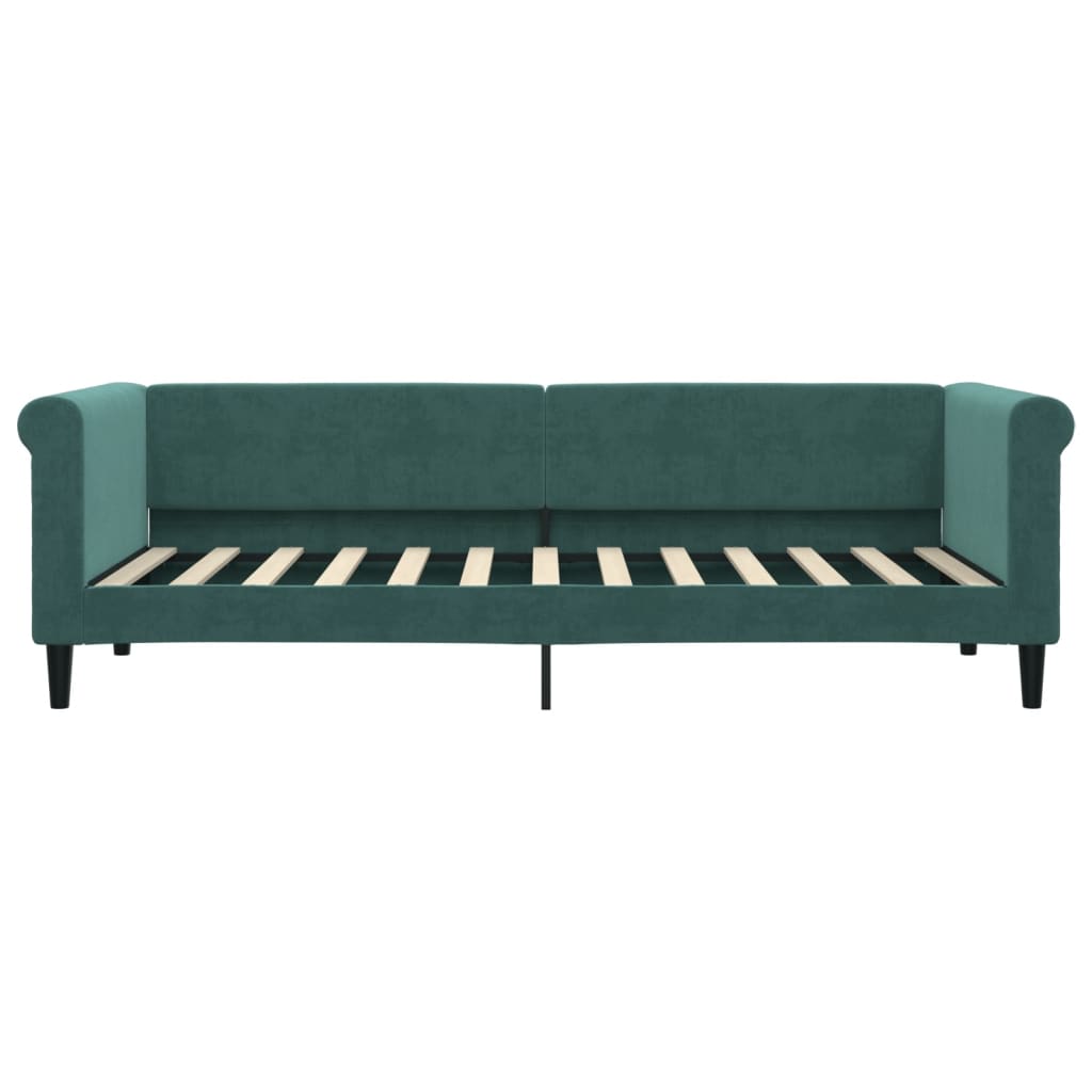 vidaXL Pat de zi cu saltea, verde închis, 80x200 cm, catifea