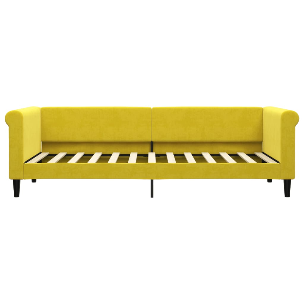 vidaXL Pat de zi cu saltea, galben, 80x200 cm, catifea