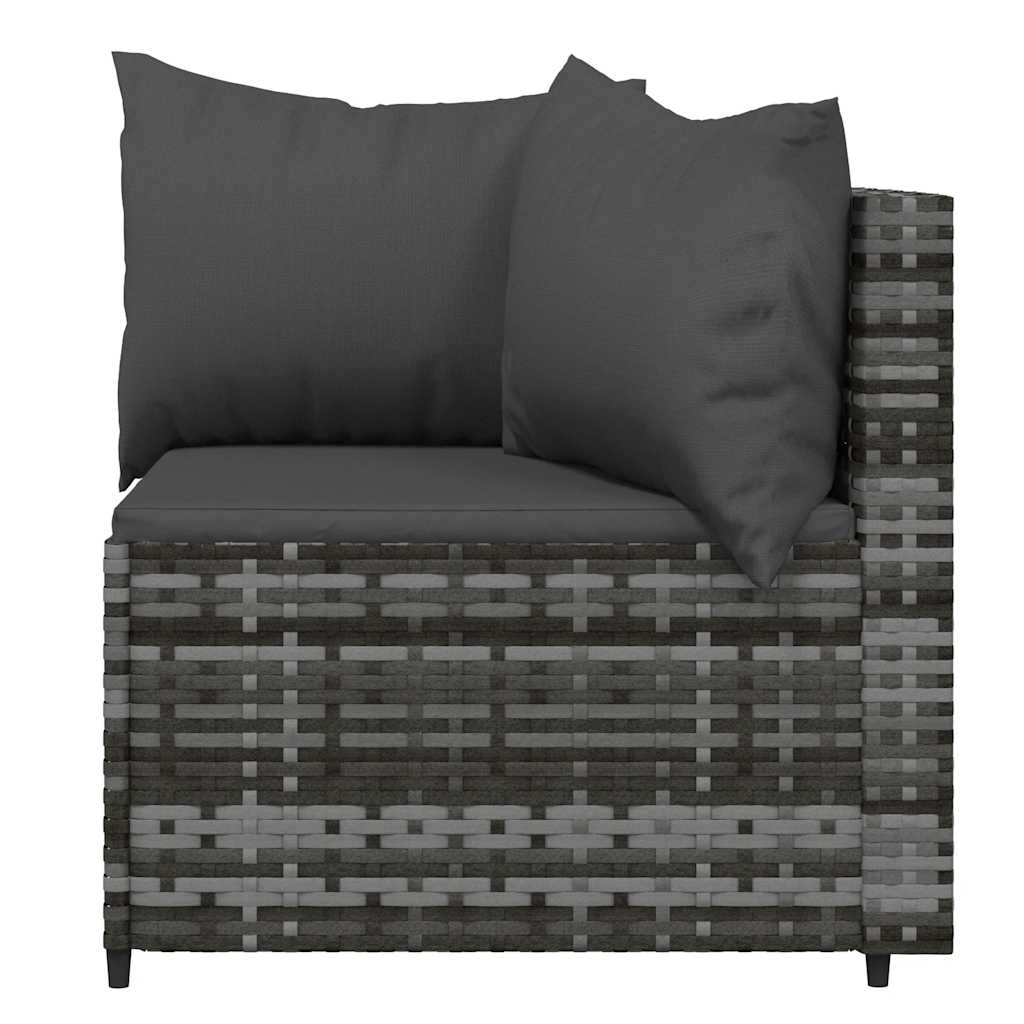 vidaXL Set mobilier de grădină cu perne, 3 piese, gri, poliratan vidaXL Set mobilier de grădină cu perne, 3 piese, gri, poliratan