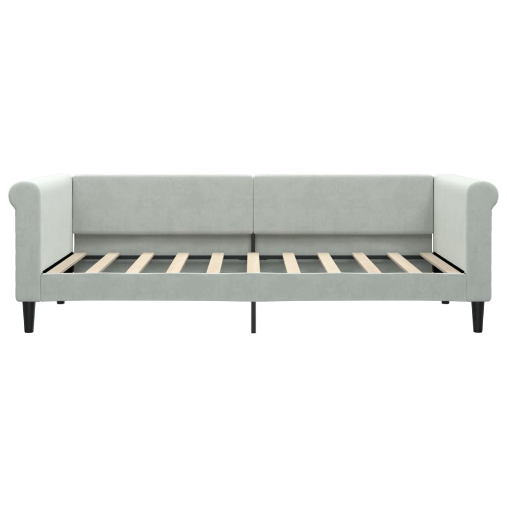 vidaXL Pat de zi cu saltea, gri deschis, 90x190 cm, catifea