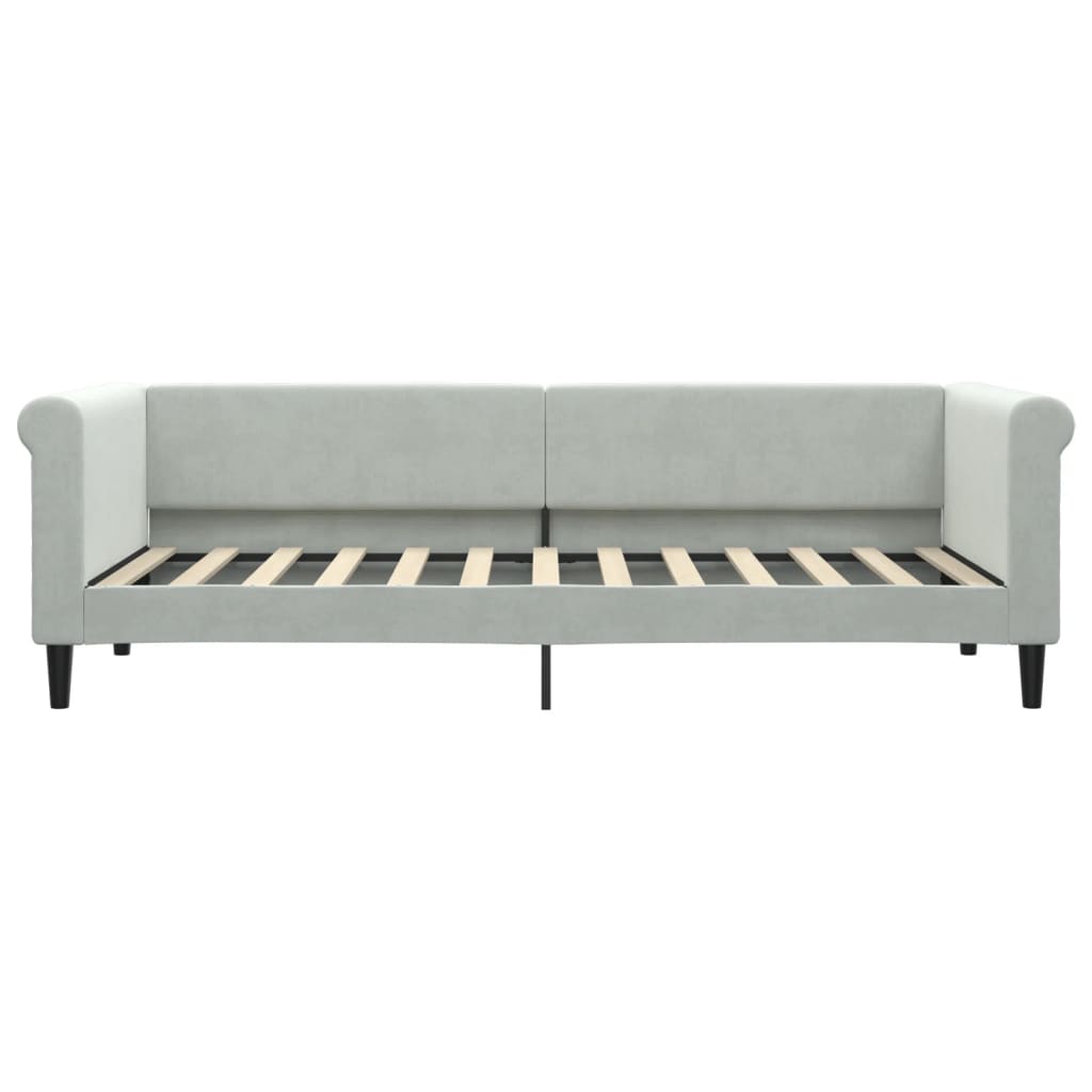 vidaXL Pat de zi cu extensie, gri deschis, 80x200 cm, catifea vidaXL Pat de zi cu extensie, gri deschis, 80x200 cm, catifea