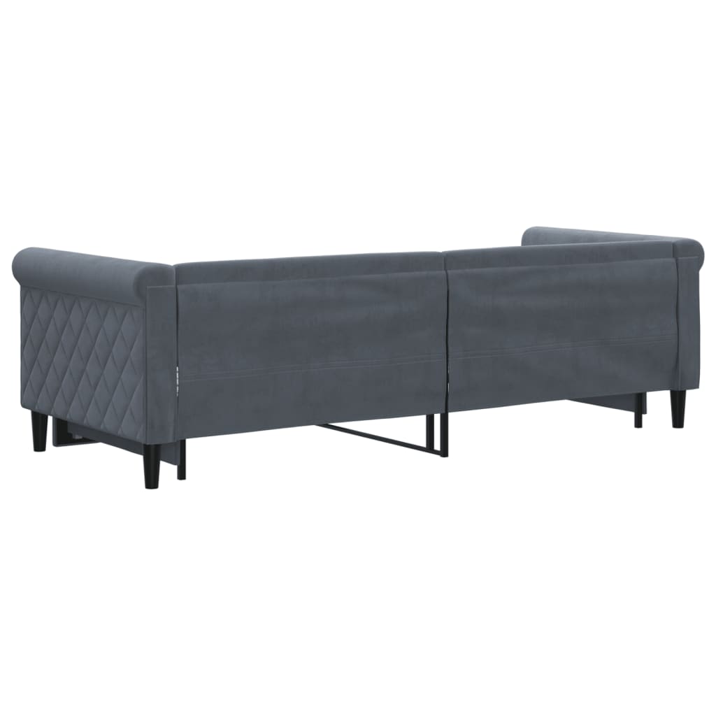 vidaXL Pat de zi cu extensie, gri închis, 80x200 cm, catifea vidaXL Pat de zi cu extensie, gri închis, 80x200 cm, catifea
