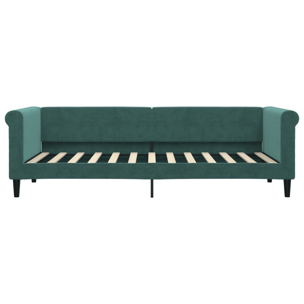 vidaXL Pat de zi cu extensie, verde închis, 80x200 cm, catifea