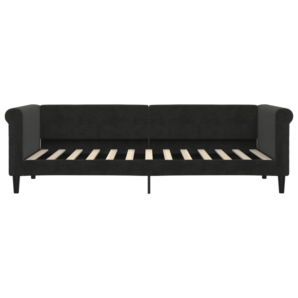 vidaXL Pat de zi cu extensie, negru, 80x200 cm, catifea