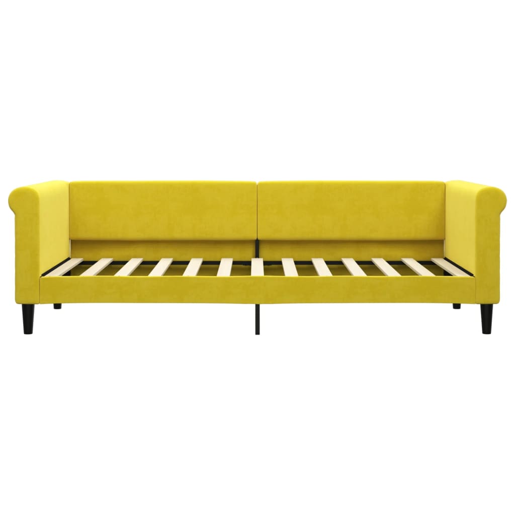 vidaXL Pat de zi cu extensie, galben, 80x200 cm, catifea