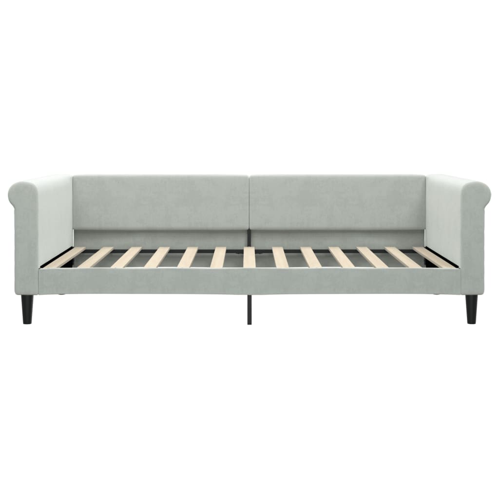 vidaXL Pat de zi cu extensie, gri deschis, 100x200 cm, catifea vidaXL Pat de zi cu extensie, gri deschis, 100x200 cm, catifea
