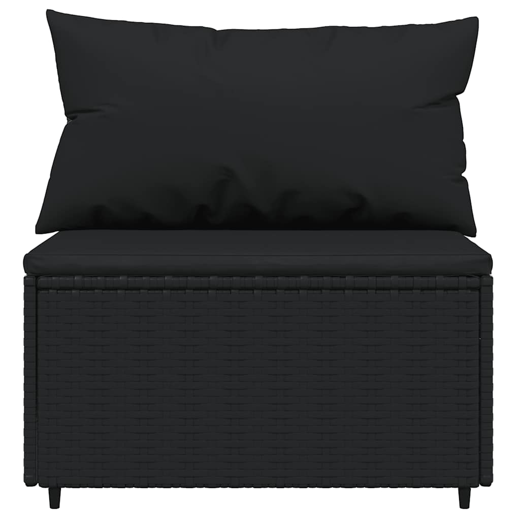 vidaXL Set mobilier relaxare grădină 4 piese cu perne poliratan negru