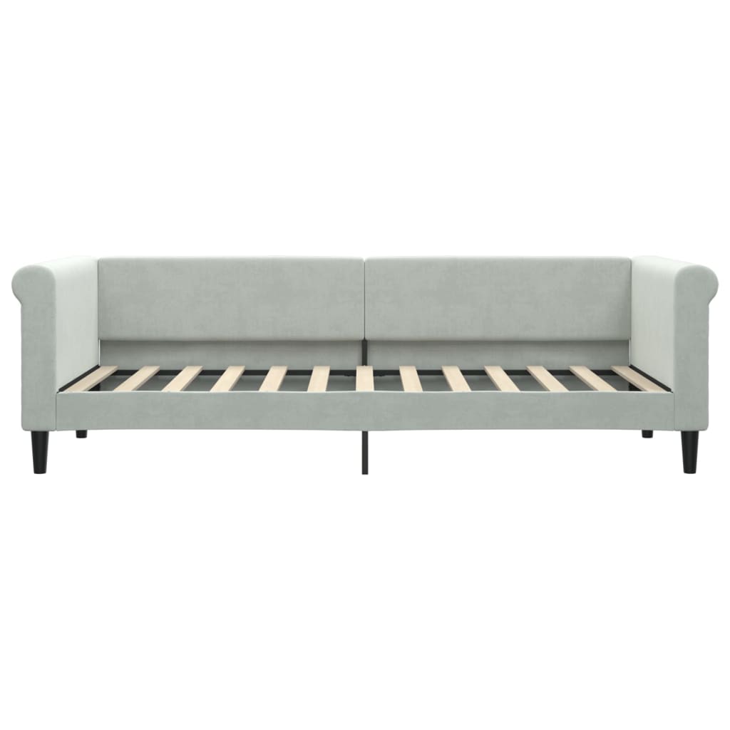 vidaXL Pat de zi cu extensie și sertare, gri deschis 80x200 cm catifea