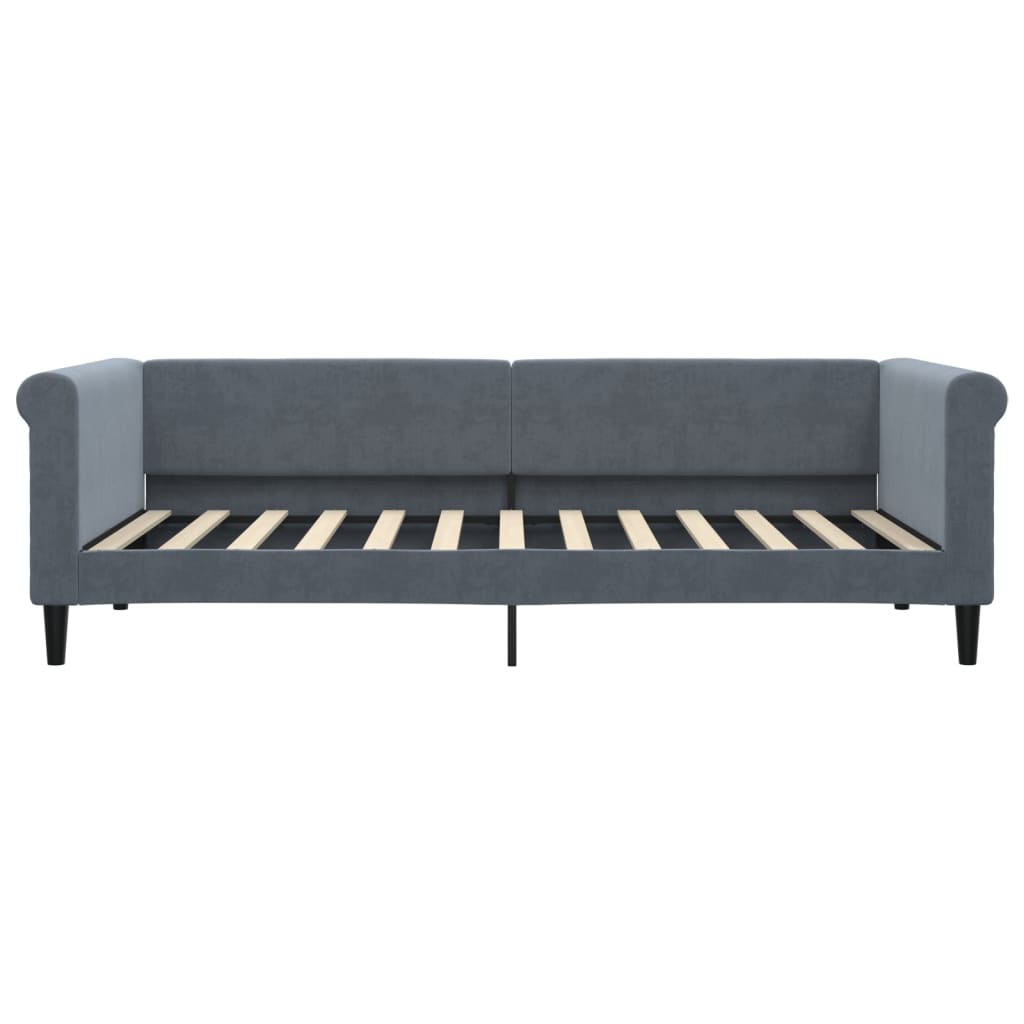 vidaXL Pat de zi cu extensie și sertare gri închis 90x200 cm catifea