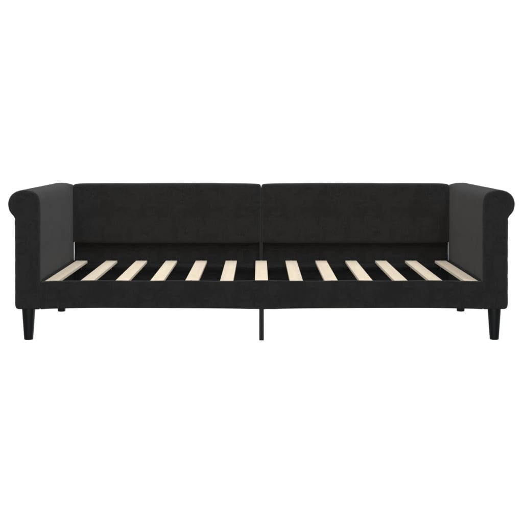 vidaXL Pat de zi cu extensie și sertare, negru, 90x200 cm, catifea vidaXL Pat de zi cu extensie și sertare, negru, 90x200 cm, catifea