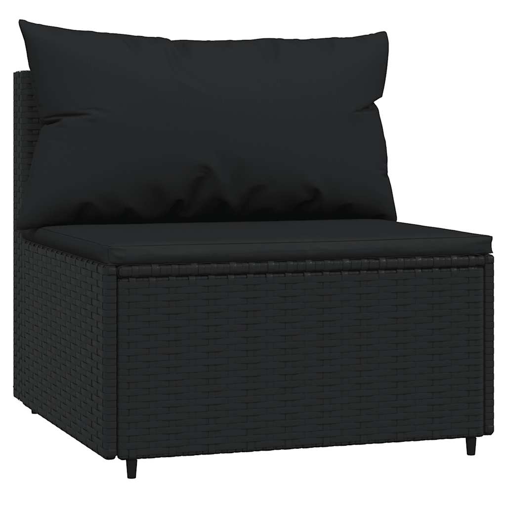 vidaXL Set mobilier relaxare grădină 4 piese cu perne poliratan negru