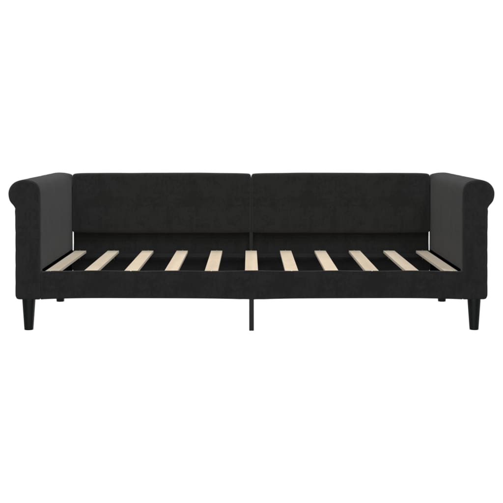 vidaXL Pat de zi cu extensie și sertare, negru, 90x190 cm, catifea vidaXL Pat de zi cu extensie și sertare, negru, 90x190 cm, catifea