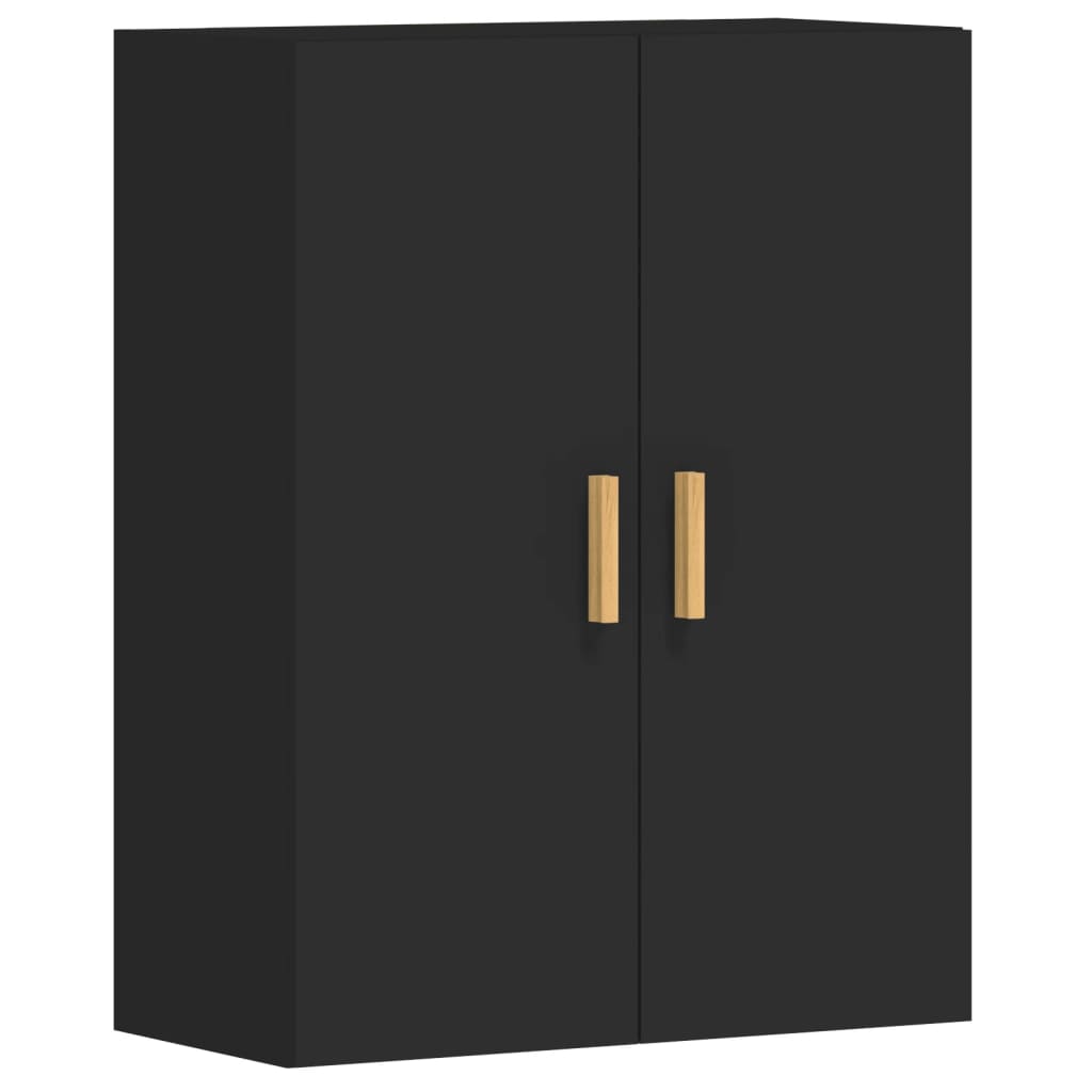 vidaXL Dulapuri montate pe perete, 2 buc, negru, lemn prelucrat