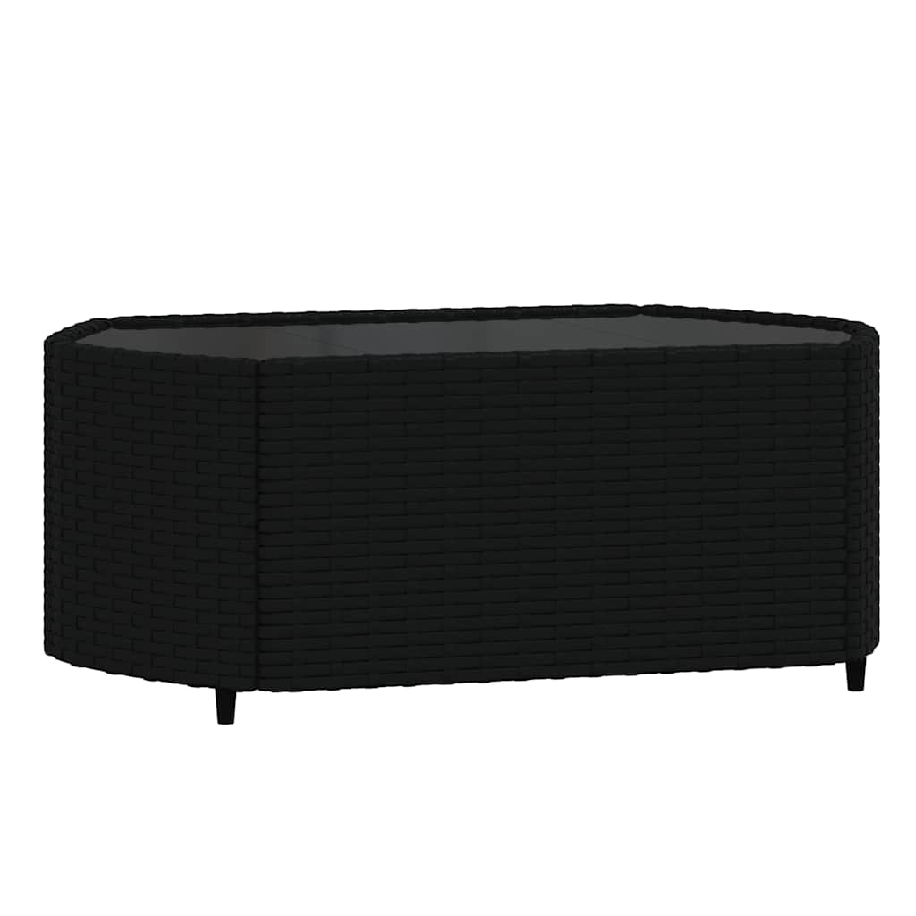 vidaXL Set mobilier de grădină cu perne, 3 piese, negru, poliratan vidaXL Set mobilier de grădină cu perne, 3 piese, negru, poliratan