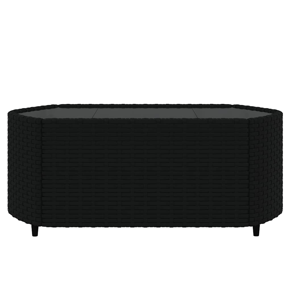 vidaXL Set mobilier de grădină cu perne, 3 piese, negru, poliratan vidaXL Set mobilier de grădină cu perne, 3 piese, negru, poliratan
