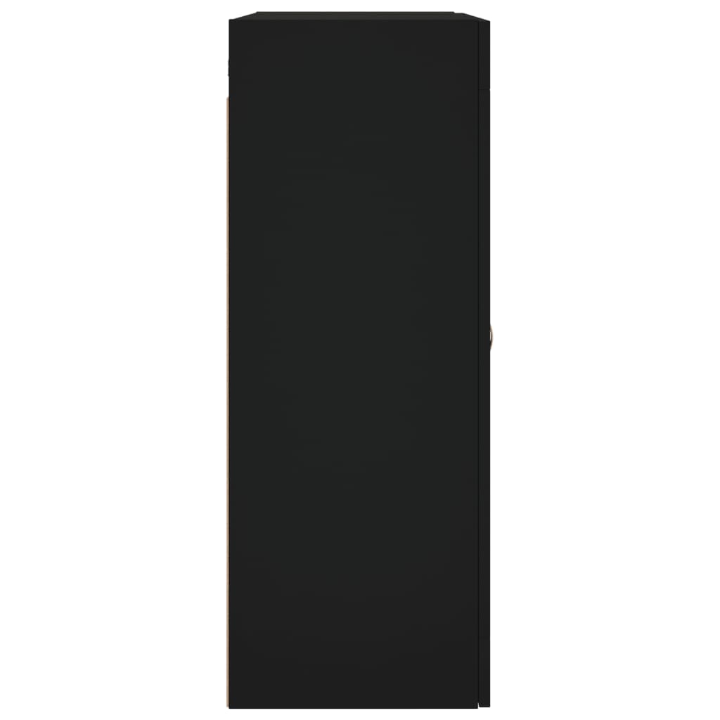 vidaXL Dulapuri montate pe perete, 2 buc, negru, lemn prelucrat
