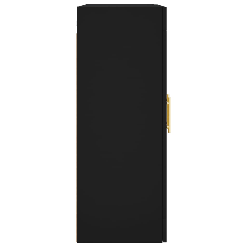vidaXL Dulapuri montate pe perete, 2 buc, negru, lemn prelucrat