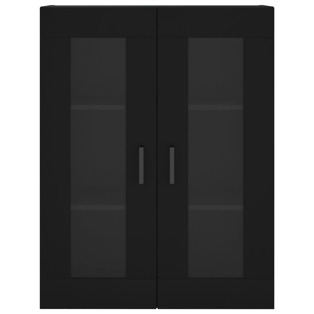 vidaXL Dulapuri montate pe perete, 2 buc, negru, lemn prelucrat