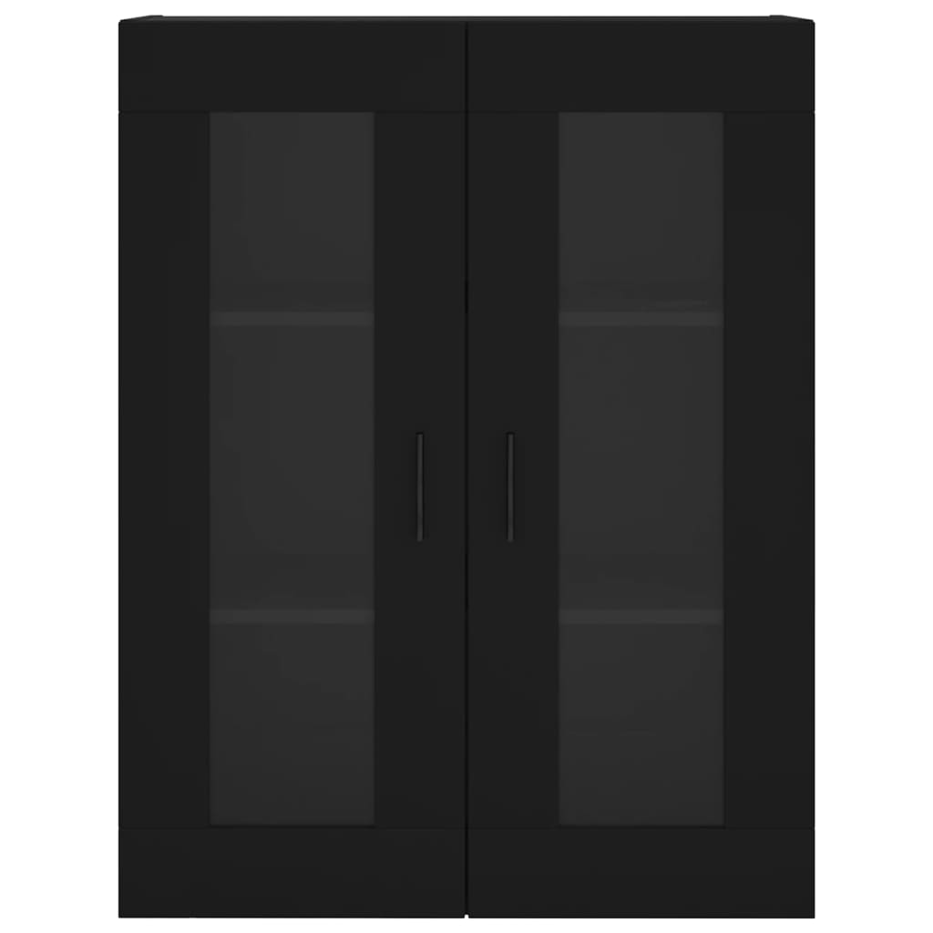 vidaXL Dulapuri montate pe perete, 2 buc, negru, lemn prelucrat