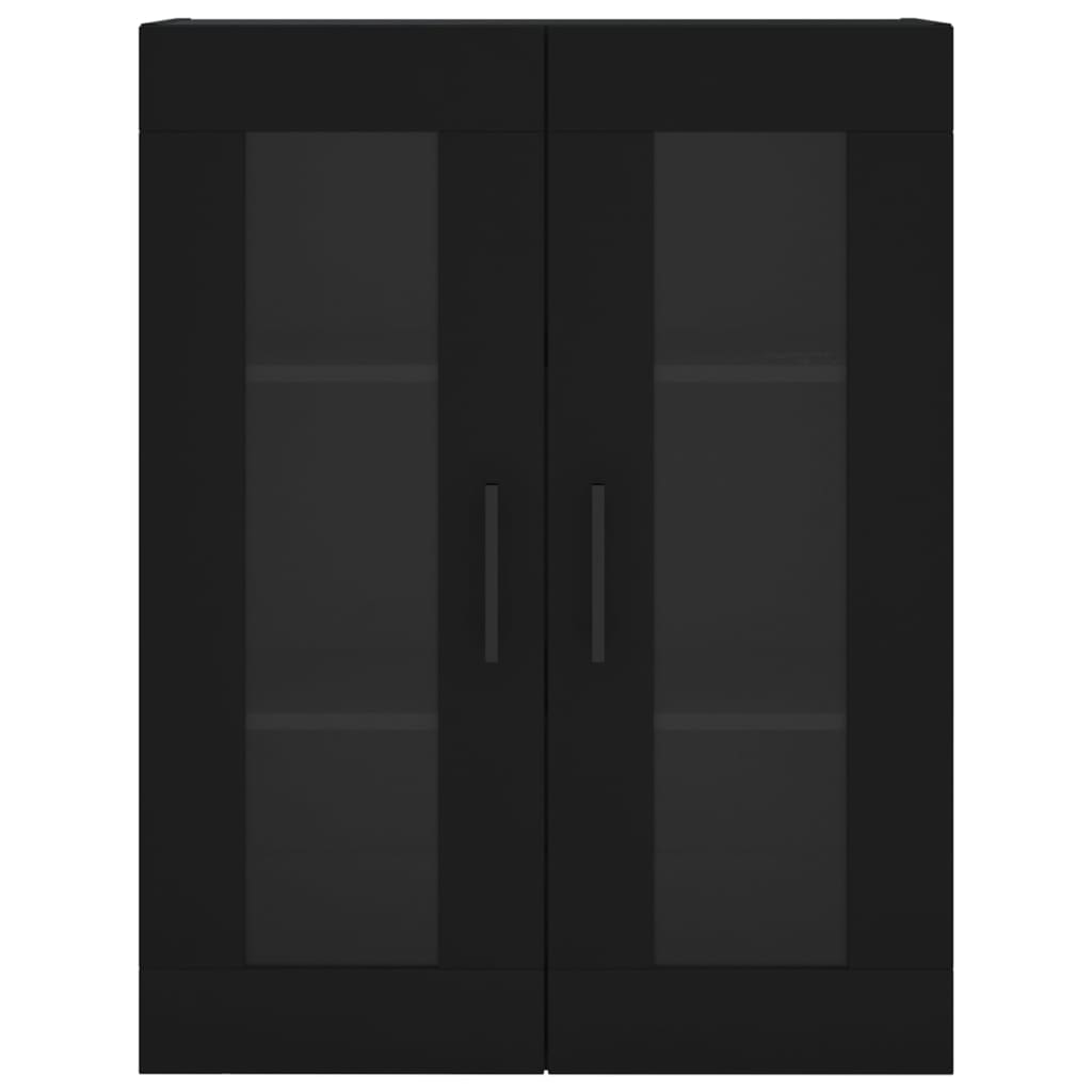 vidaXL Dulapuri montate pe perete, 2 buc, negru, lemn prelucrat