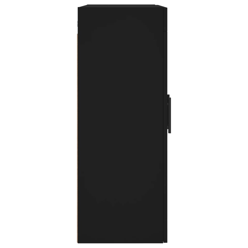 vidaXL Dulapuri montate pe perete, 2 buc, negru, lemn prelucrat