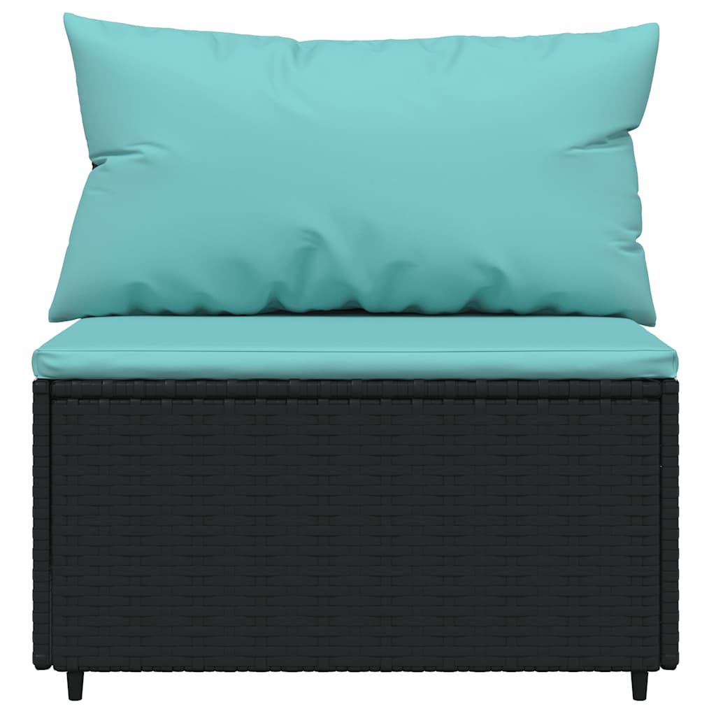 vidaXL Set mobilier relaxare grădină 4 piese cu perne poliratan negru vidaXL Set mobilier relaxare grădină 4 piese cu perne poliratan negru