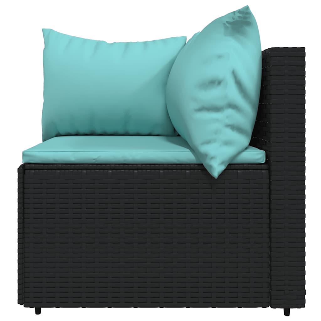 vidaXL Set mobilier relaxare grădină 4 piese cu perne poliratan negru vidaXL Set mobilier relaxare grădină 4 piese cu perne poliratan negru