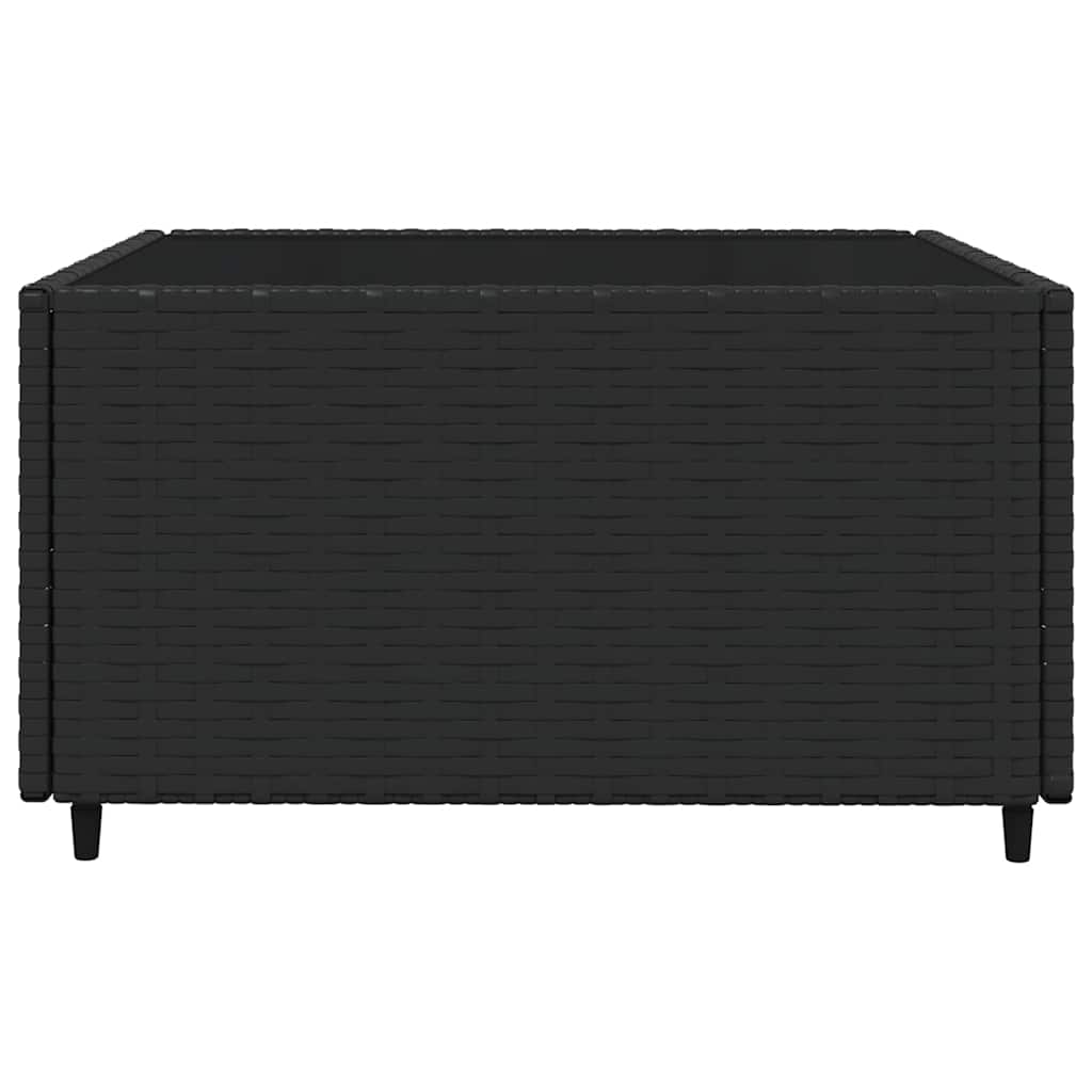 vidaXL Set mobilier de grădină cu perne, 3 piese, negru, poliratan vidaXL Set mobilier de grădină cu perne, 3 piese, negru, poliratan