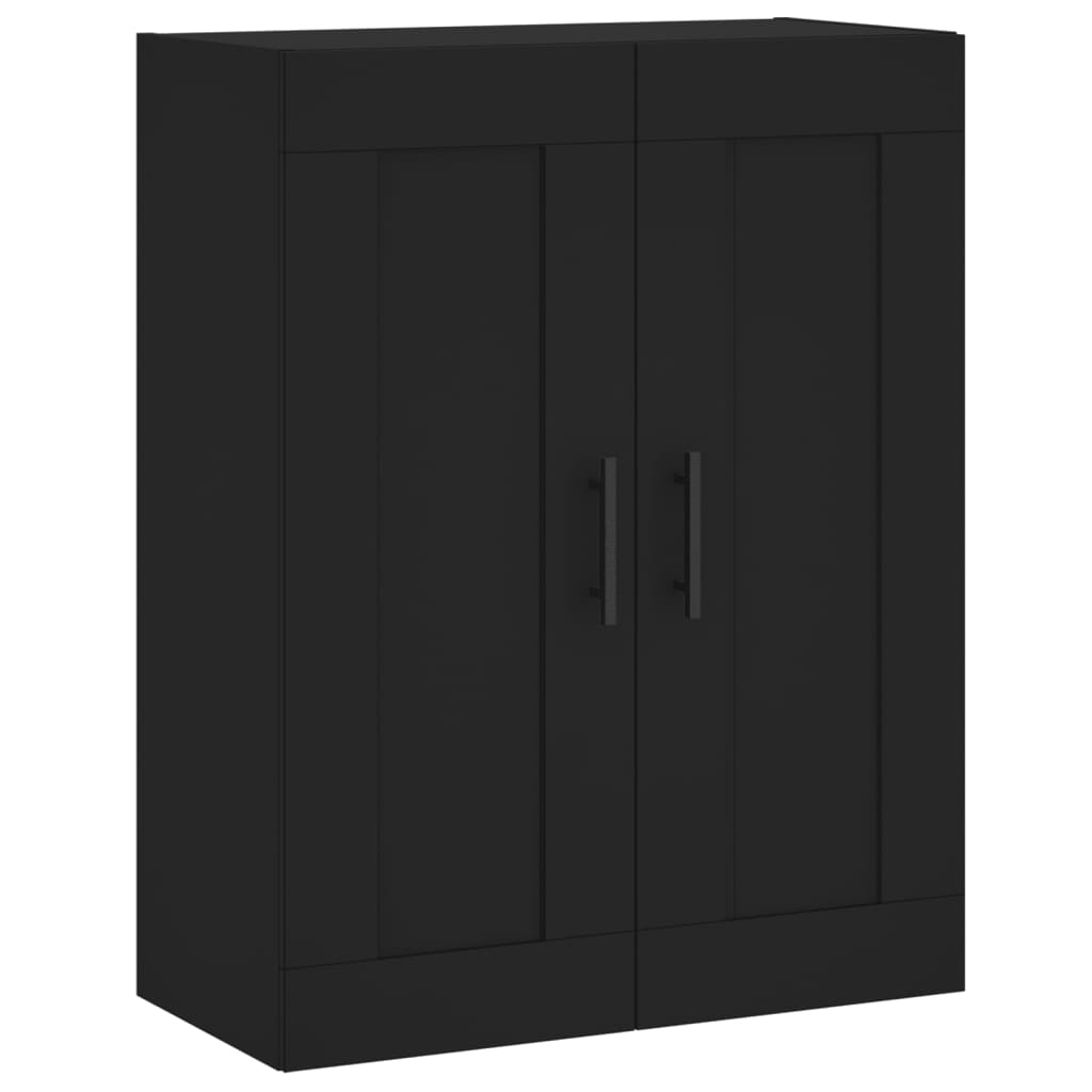 vidaXL Dulapuri montate pe perete, 2 buc, negru, lemn prelucrat