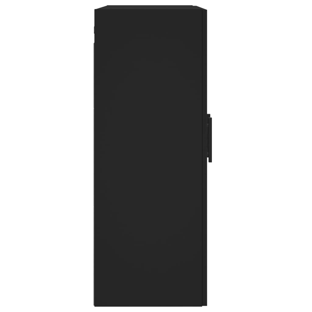 vidaXL Dulapuri montate pe perete, 2 buc, negru, lemn prelucrat