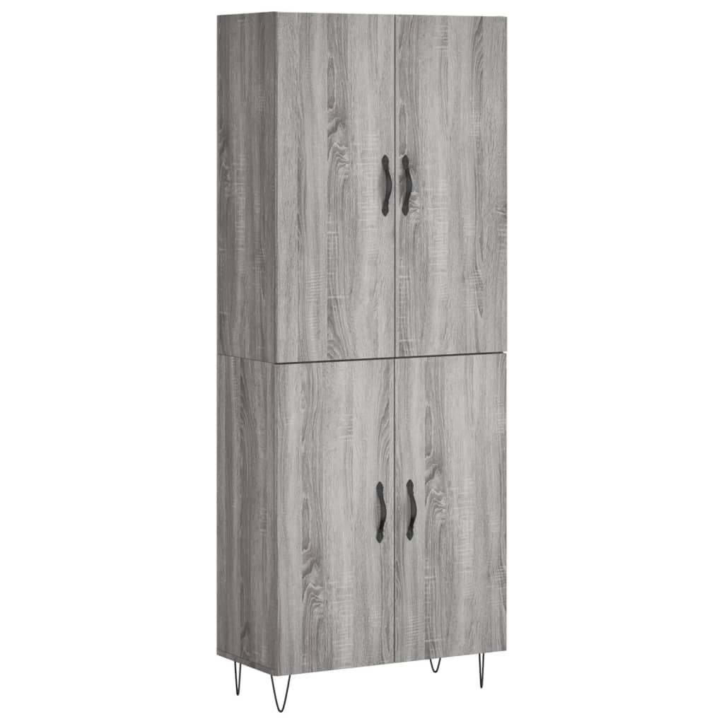 vidaXL Dulap înalt, gri sonoma, 69,5x34x180 cm, lemn compozit
