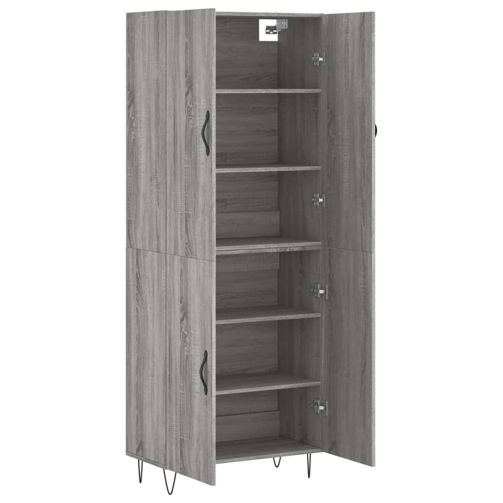 vidaXL Dulap înalt, gri sonoma, 69,5x34x180 cm, lemn compozit