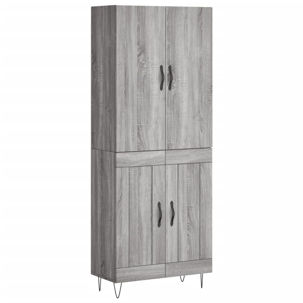 vidaXL Dulap înalt, gri sonoma, 69,5x34x180 cm, lemn compozit