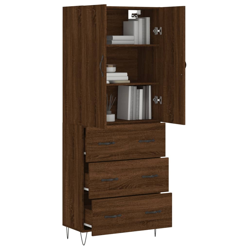 vidaXL Dulap înalt, stejar maro, 69,5x34x180 cm, lemn compozit vidaXL Dulap înalt, stejar maro, 69,5x34x180 cm, lemn compozit