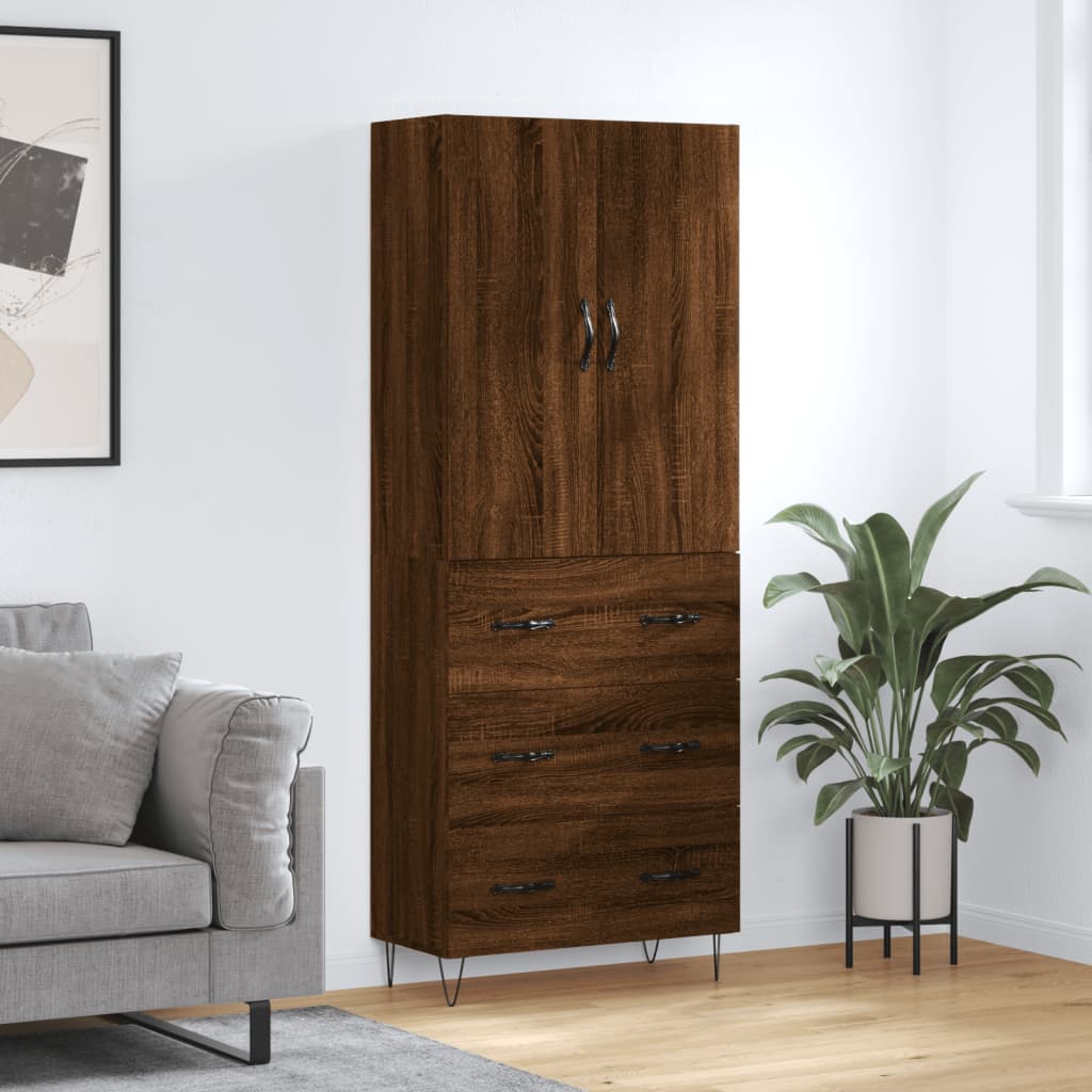 vidaXL Dulap înalt, stejar maro, 69,5x34x180 cm, lemn compozit vidaXL Dulap înalt, stejar maro, 69,5x34x180 cm, lemn compozit