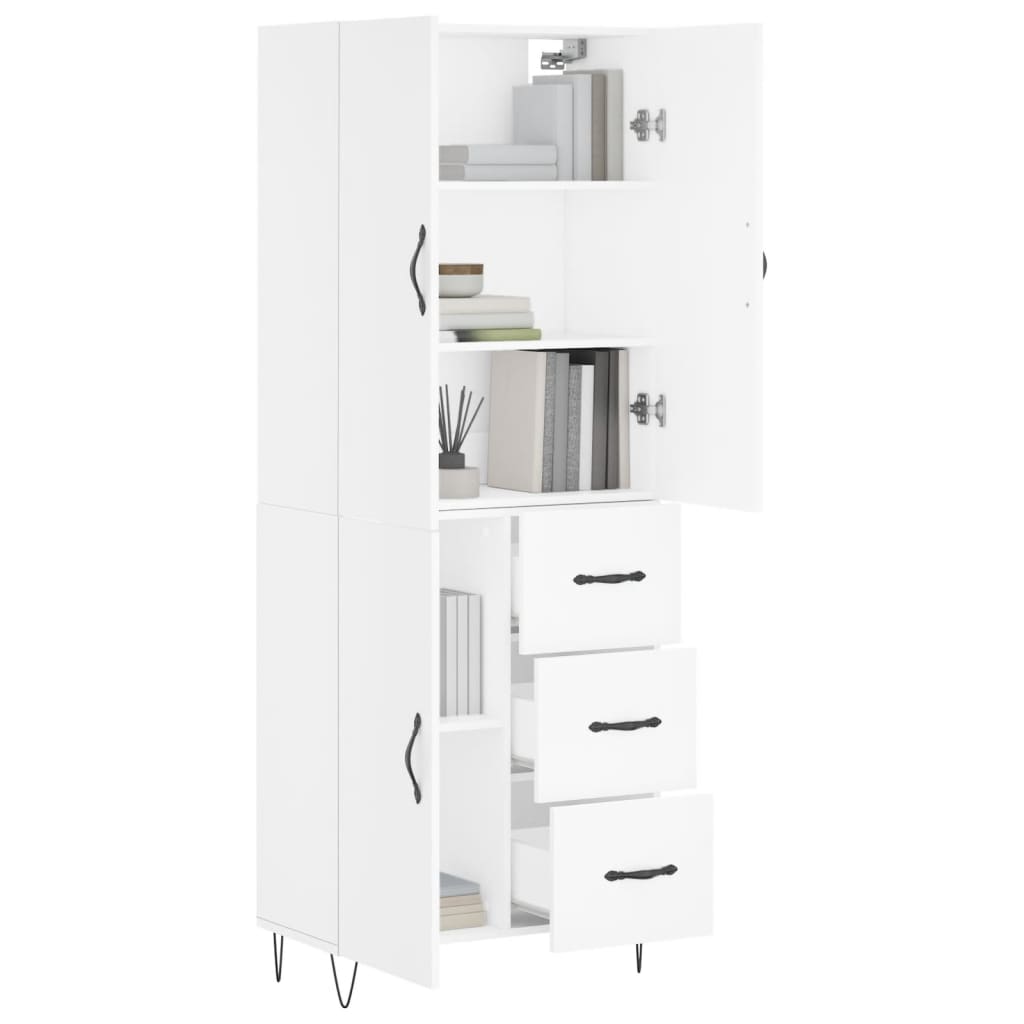 vidaXL Dulap înalt, alb, 69,5x34x180 cm, lemn compozit