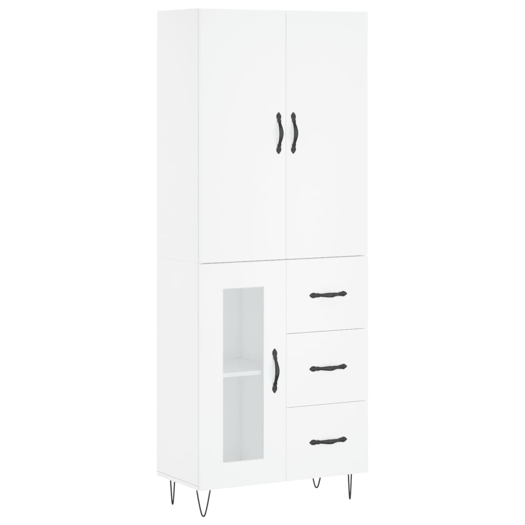 vidaXL Dulap înalt, alb, 69,5x34x180 cm, lemn compozit