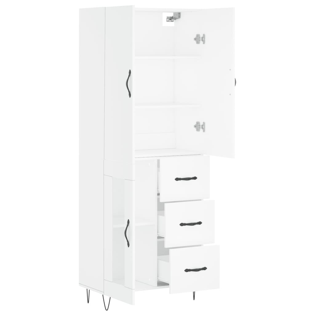 vidaXL Dulap înalt, alb, 69,5x34x180 cm, lemn compozit