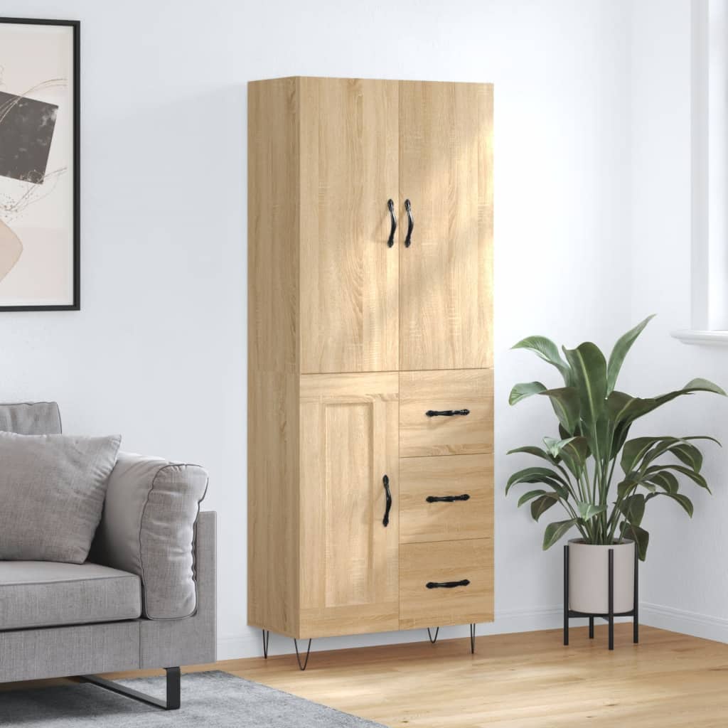 vidaXL Dulap înalt, stejar sonoma, 69,5x34x180 cm, lemn compozit