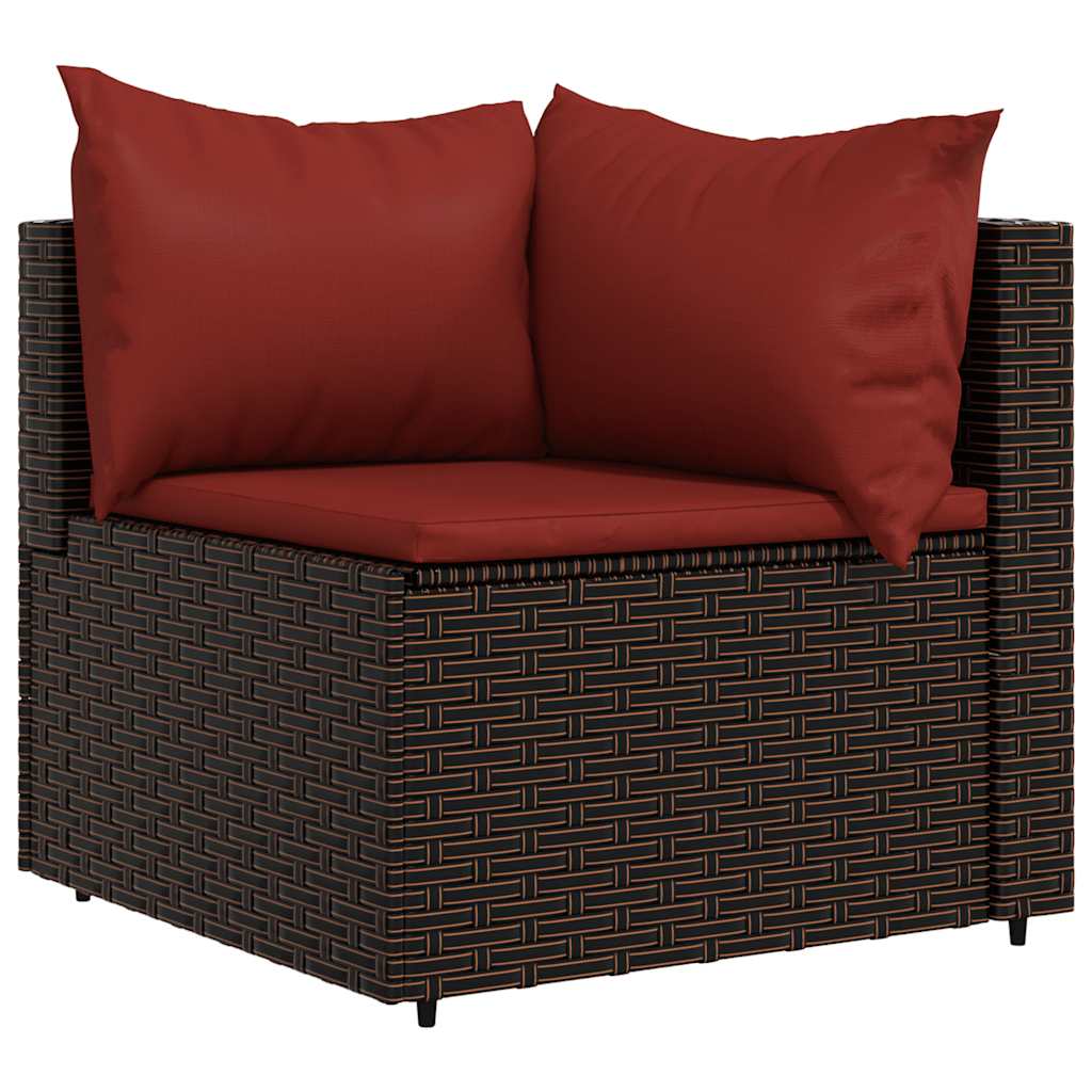 vidaXL Set mobilier de grădină cu perne, 3 piese, maro, poliratan vidaXL Set mobilier de grădină cu perne, 3 piese, maro, poliratan