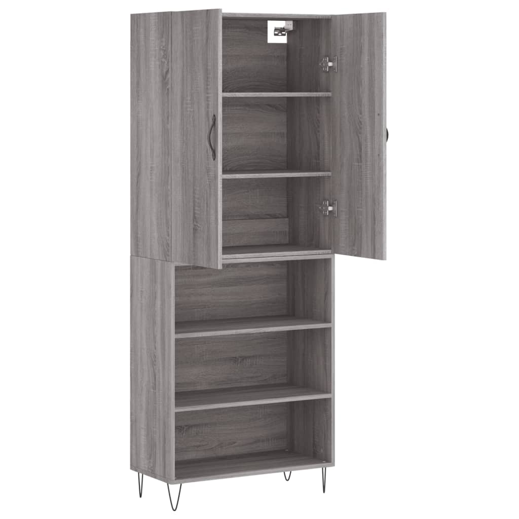 vidaXL Dulap înalt, gri sonoma, 69,5x34x180 cm, lemn compozit
