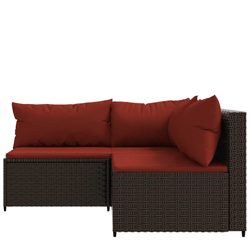 vidaXL Set mobilier de grădină cu perne, 3 piese, maro, poliratan vidaXL Set mobilier de grădină cu perne, 3 piese, maro, poliratan