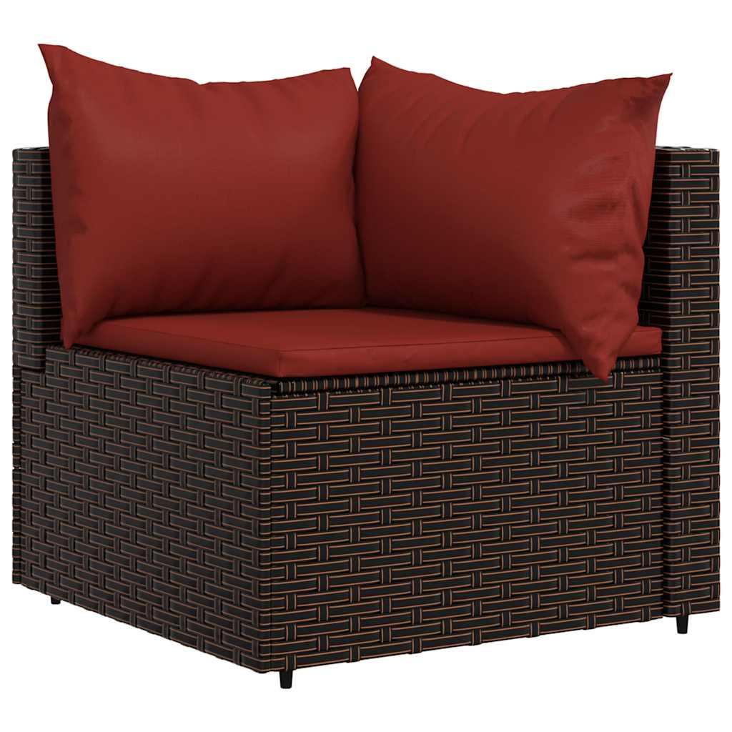 vidaXL Set mobilier de grădină cu perne, 3 piese, maro, poliratan vidaXL Set mobilier de grădină cu perne, 3 piese, maro, poliratan