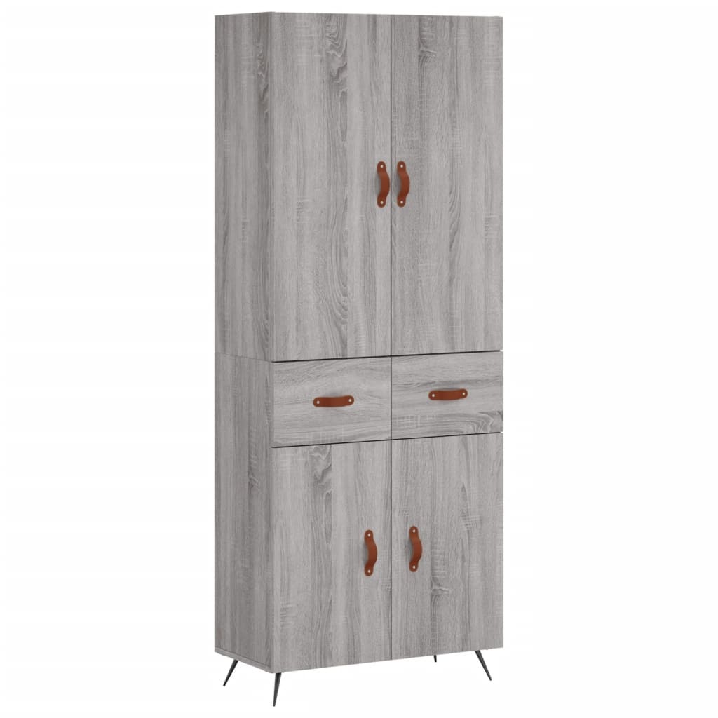 vidaXL Dulap înalt, gri sonoma, 69,5x34x180 cm, lemn compozit