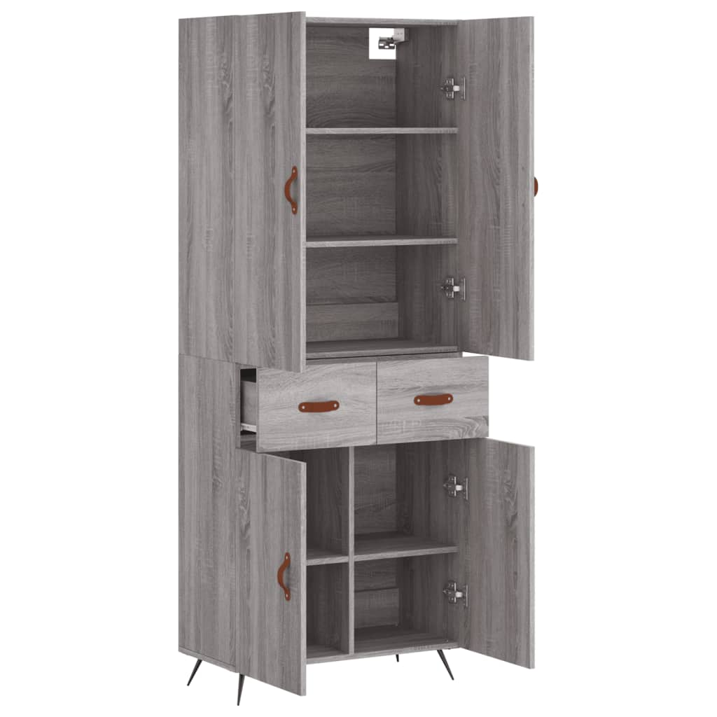 vidaXL Dulap înalt, gri sonoma, 69,5x34x180 cm, lemn compozit