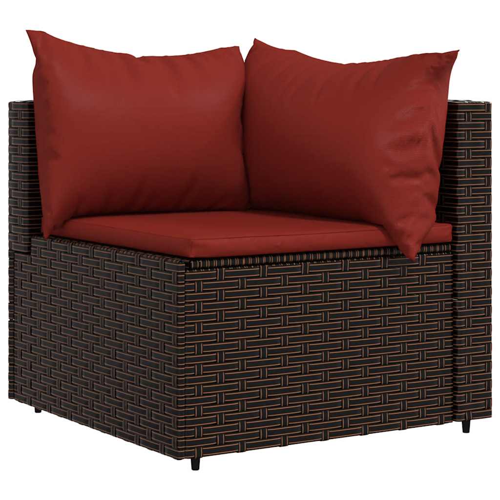 vidaXL Set mobilier de grădină cu perne, 4 piese, maro, poliratan vidaXL Set mobilier de grădină cu perne, 4 piese, maro, poliratan