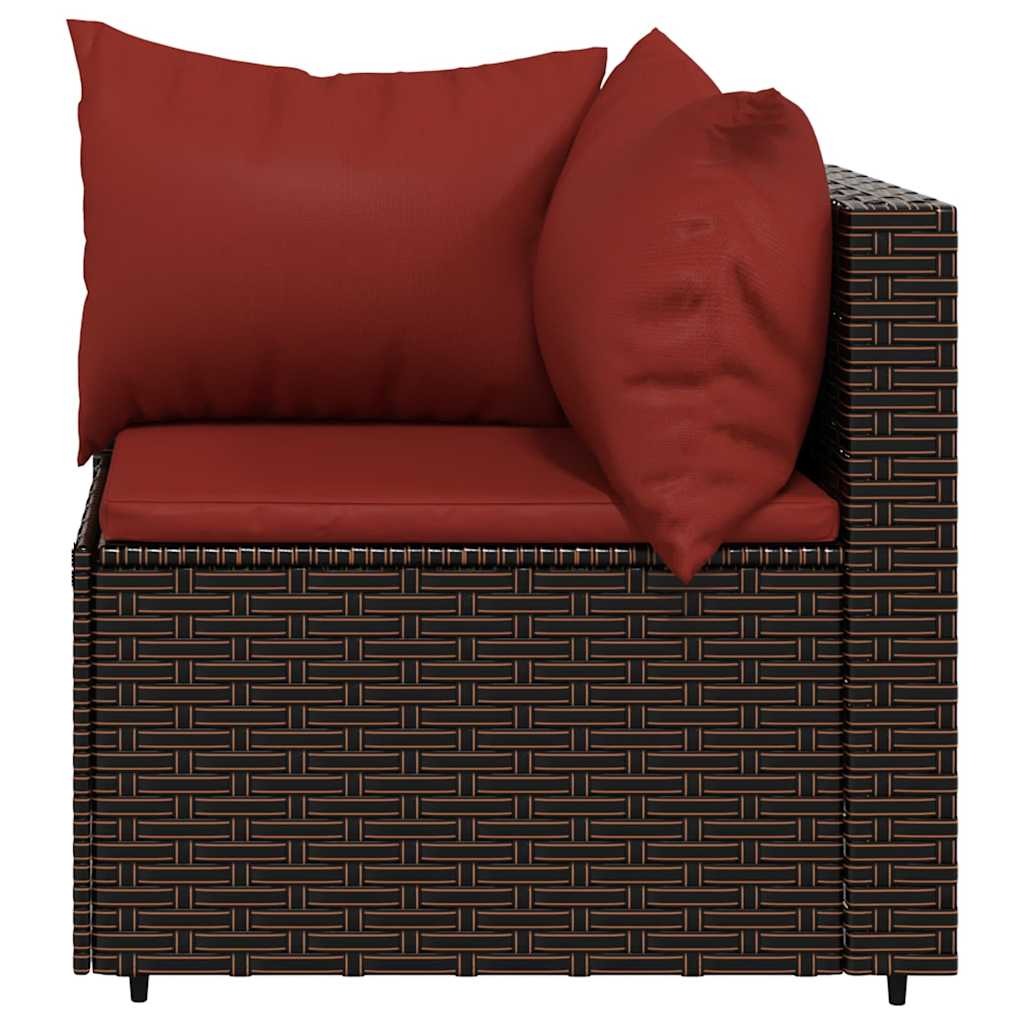 vidaXL Set mobilier de grădină cu perne, 3 piese, maro, poliratan vidaXL Set mobilier de grădină cu perne, 3 piese, maro, poliratan